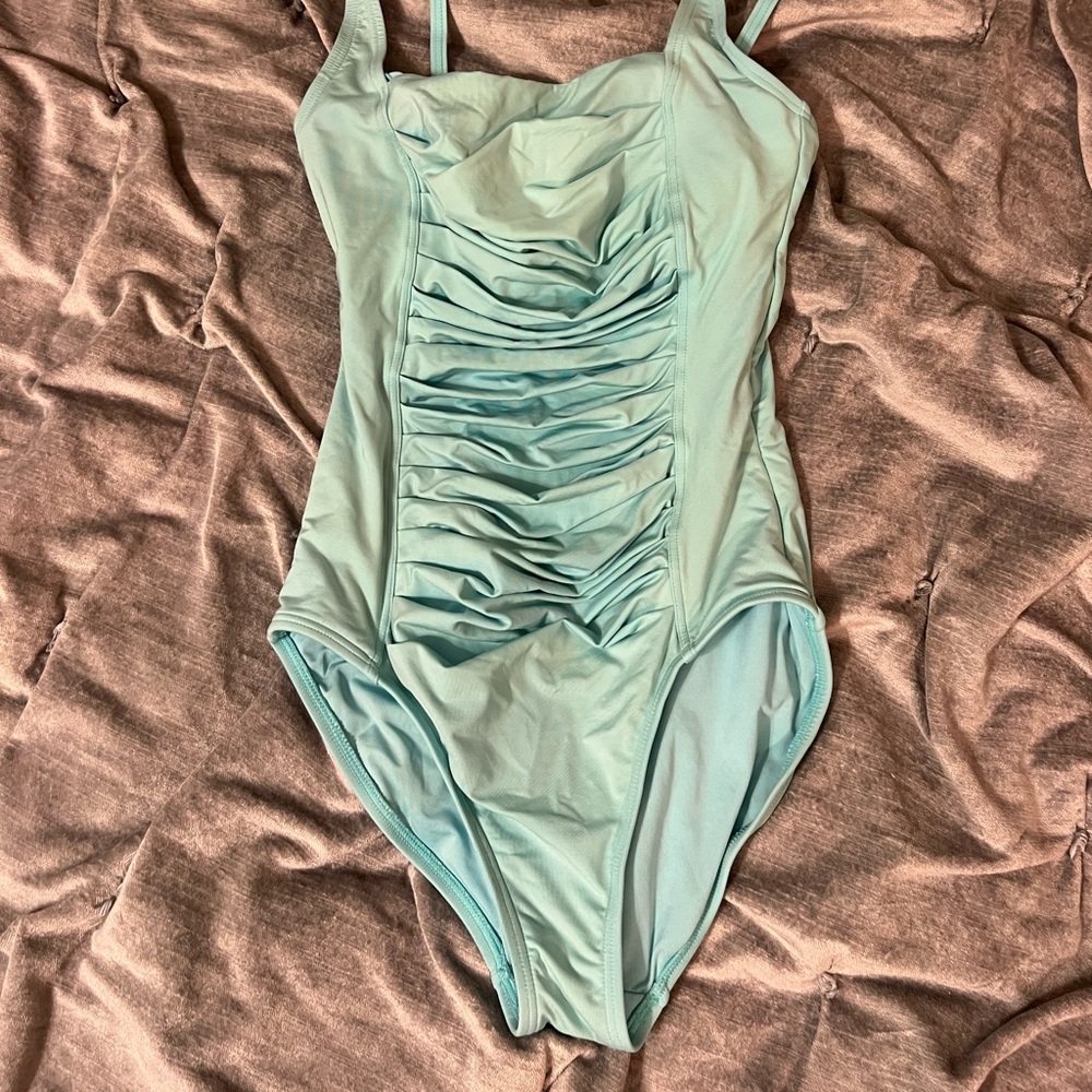 Blue Ruched tummy control Calvin Klein swim / bathing suit size 6